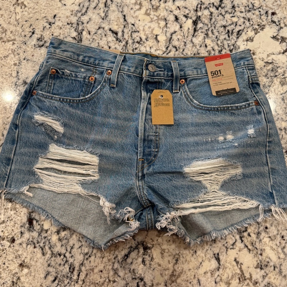 Levi’s 501 High Rise Cutoff Shorts Size 31 NWT 100% Cotton - Picture 2 of 8